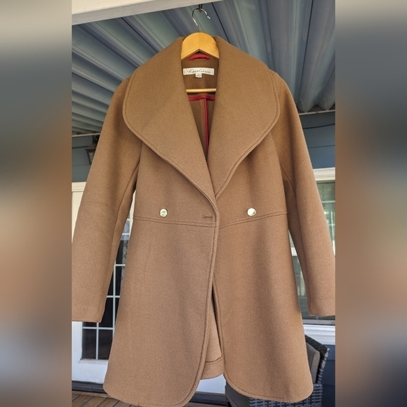 Kenneth Cole NY Shawl Collar Cocoa Double Breasted Soft Coat Size S - Picture 1 of 10